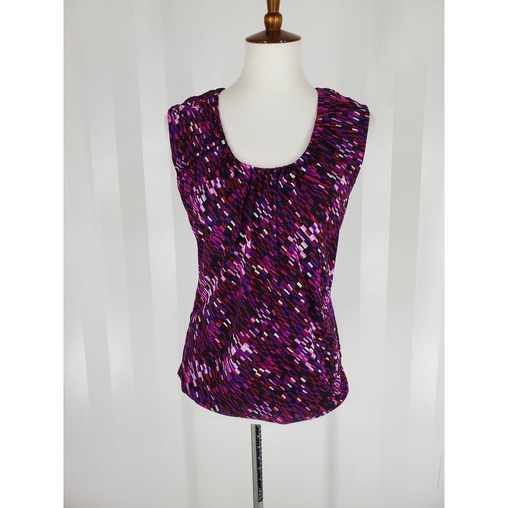 Unlisted by Kenneth Cole Artistic Purple and Pink Fitted Tank - Picture 1 of 8